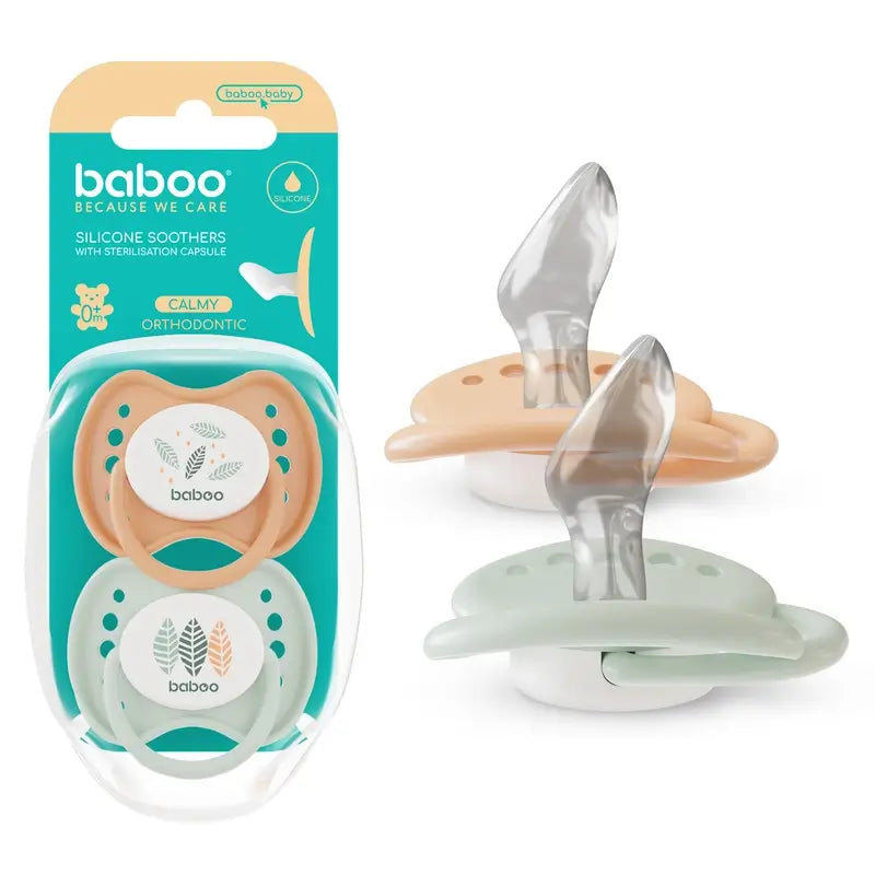 Sucettes anatomiques Baboo Calmy 0-6 mois Peachy Keen, 2 pièces