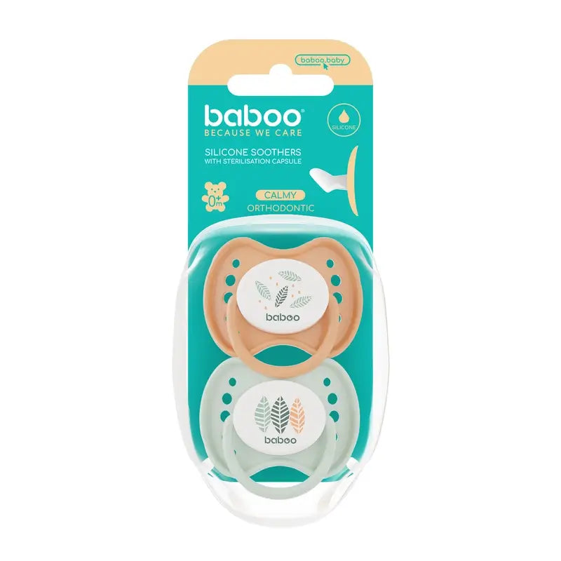 Sucettes anatomiques Baboo Calmy 0-6 mois Peachy Keen, 2 pièces