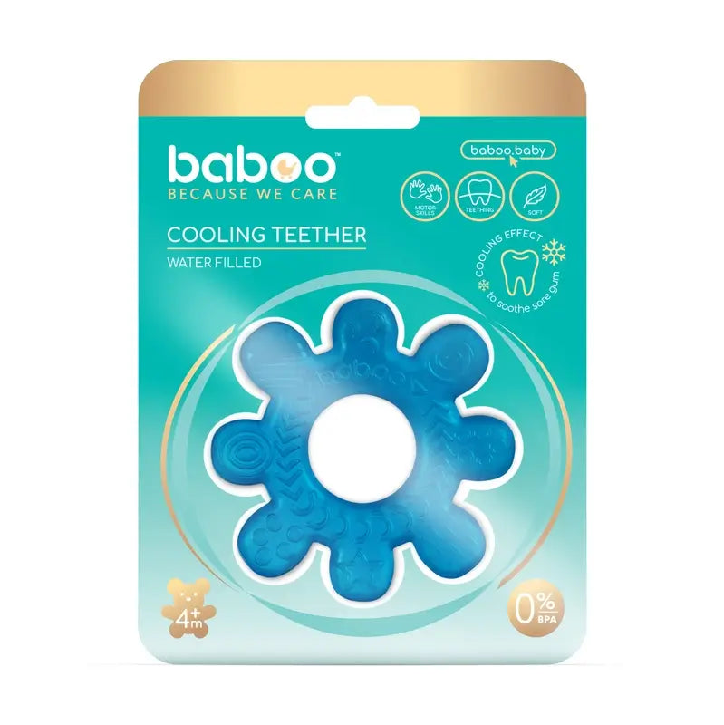 Baboo Teether Jouet d'éveil à roue Glacière remplie d'eau Bleu, 4+ mois, 1 pc.