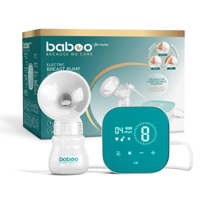 Baboo Electric Breast Pump With 3D Suction Technology White/Turquoise