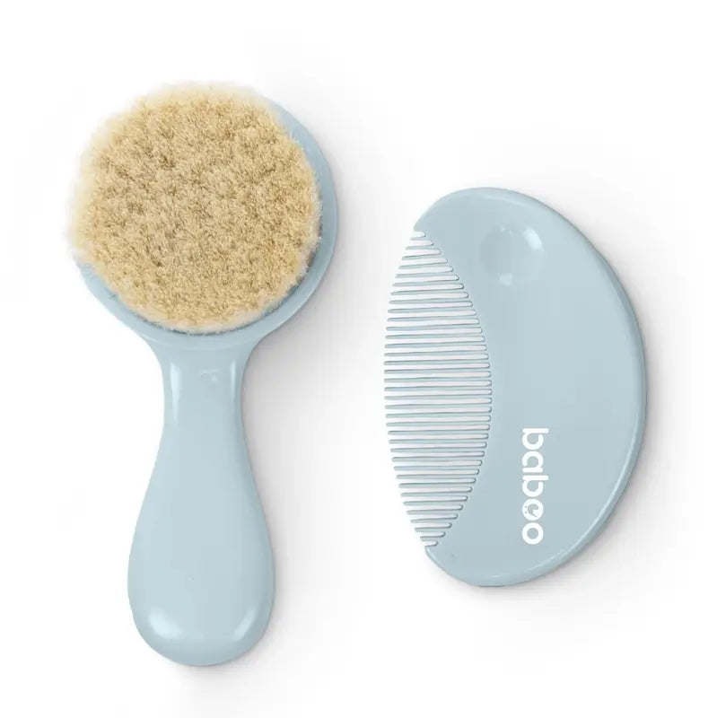 Ensemble brosse et peigne en poils naturels Baboo 0+ mois, 2 pièces
