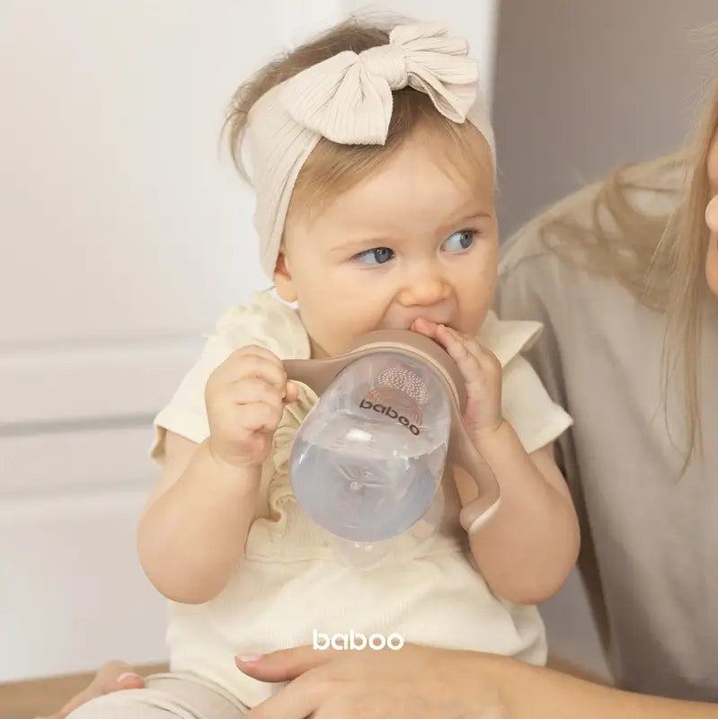 Tasse d'apprentissage Baboo Au Naturale en silicone avec embout buccal 6+ mois, 260 ml