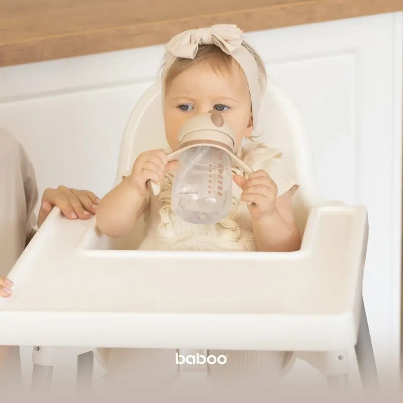 Tasse d'apprentissage Baboo Au Naturale en silicone avec paille 9+ mois, 260 ml