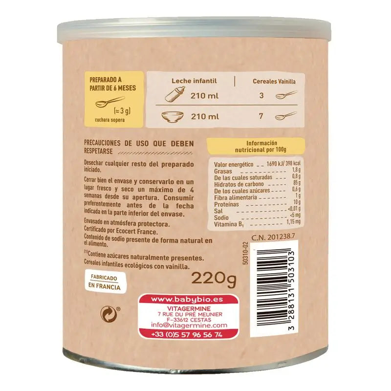 Babybio Céréales Vanille & Quinoa - 220 grammes