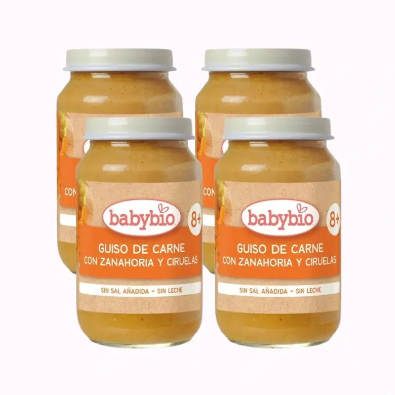 Babybio Beef Stew with Carrot and Plums, Pack 4 x 200 grams