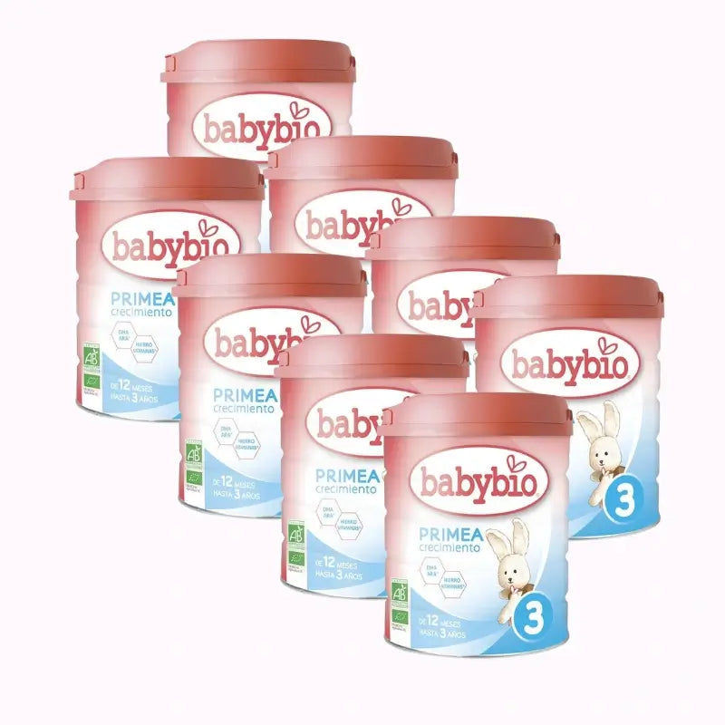 Babybio Primea 3 Cow's Milk Growth 12-36 Months, Pack 8 x 800g