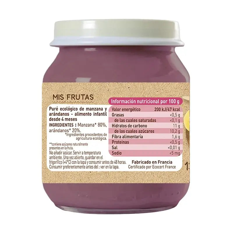 Babybio Pomme Myrtille, 130g