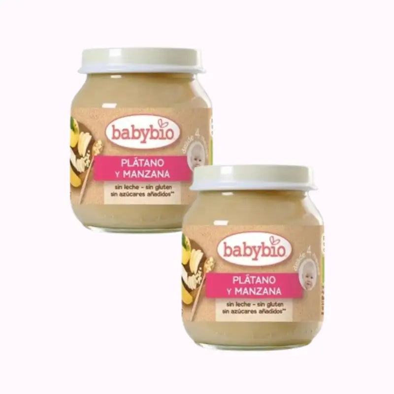 Babybio Apple Banana, Pack 2 x 130 g
