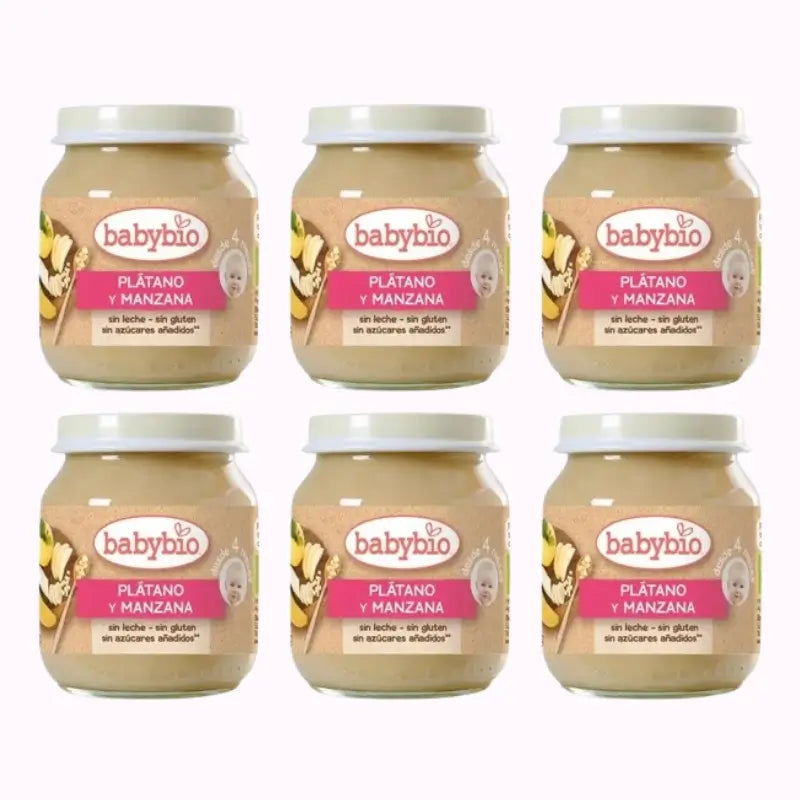 Babybio Apple Banana, Pack 6 x 130 g