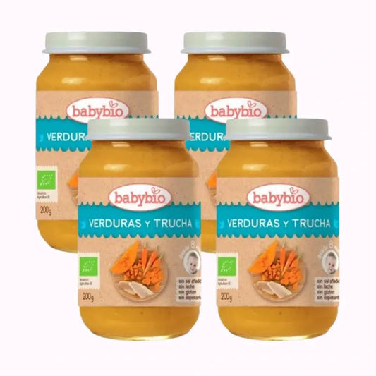 Babybio Traditional Trout Menu, Pack 4 x 200 grams
