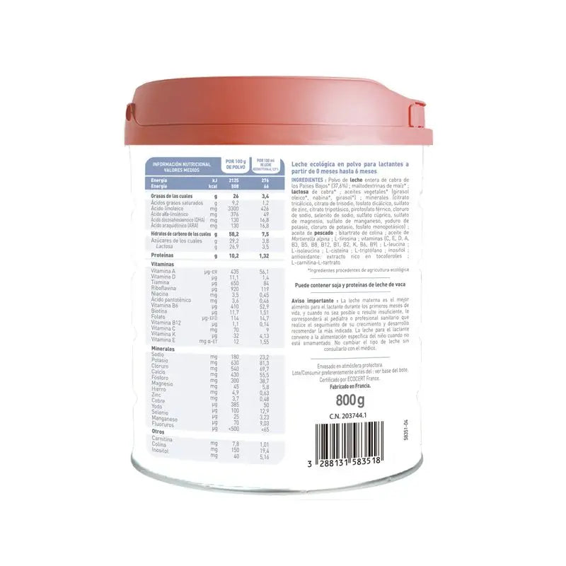 Babybio Caprea 1 Lait de chèvre 0-6 mois, paquet de 6 x 800 g