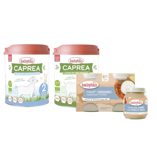 Babybio Pack Caprea Milk 2 and 3 + goat yoghurts
