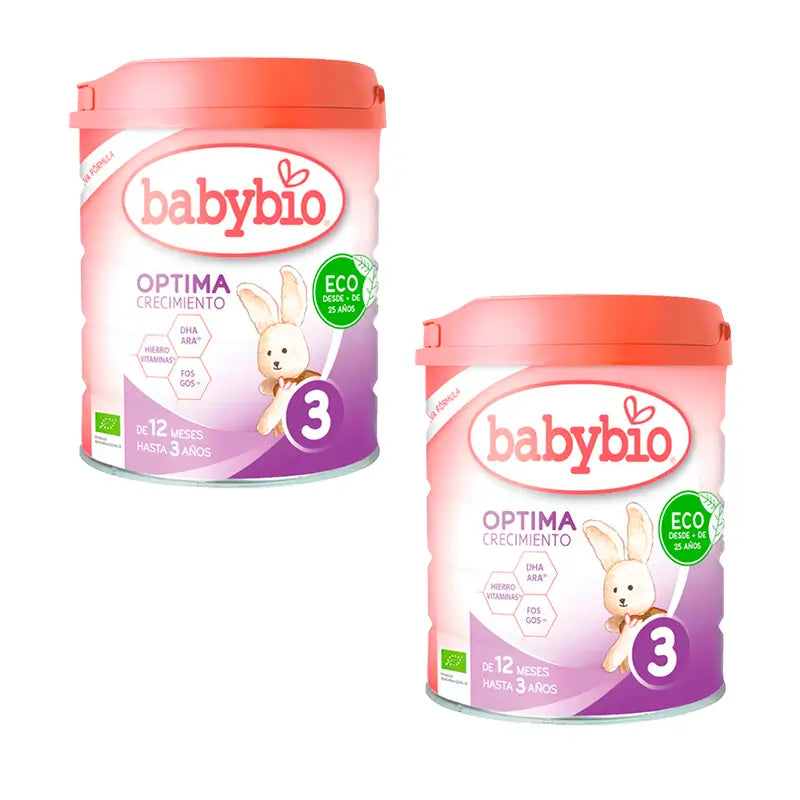 Babybio Optima 3 Cow's Milk 12-36 Months, Pack 2 x 800 grams