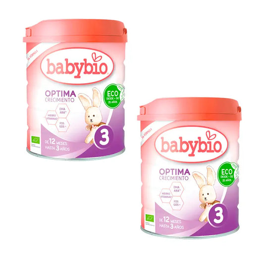 Babybio Optima 3 Cow's Milk 12-36 Months, Pack 2 x 800 grams