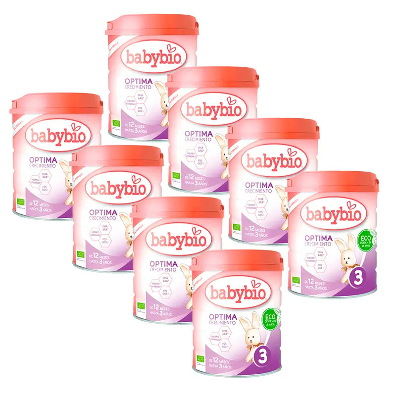 Babybio Optima 3 Cow's Milk 12-36 Months, Pack 8 x 800 grams