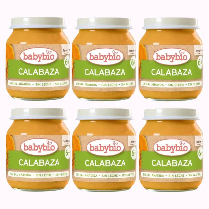Babybio Pumpkin Jar, Pack 6 x 130 grams