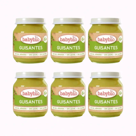 Babybio Babybio Peas, Pack 6 x 130 grams