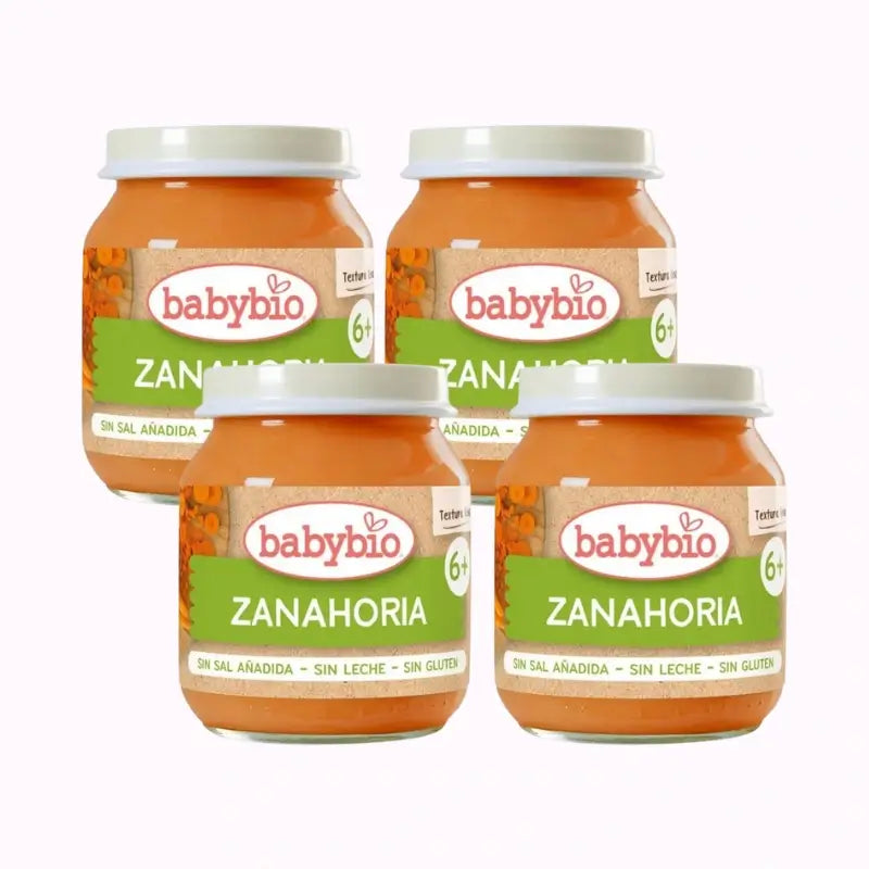 Babybio Carrot Jar, Pack 4 x 130 grams