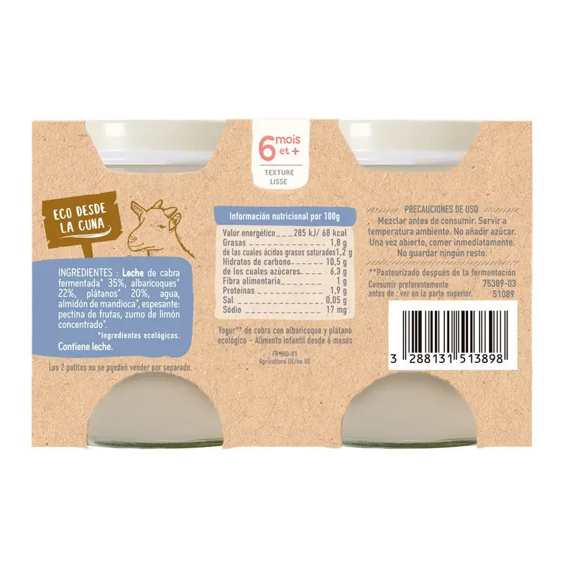 Babybio Abricot Banane Yaourt - 2X130 g