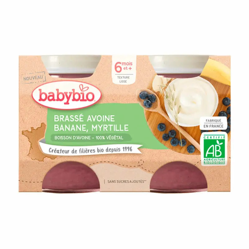 Babybio Yoghurt Oatmeal Banana Blueberry - 2x130g