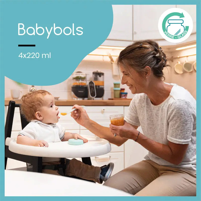 Babymoov Babybols 4 flacons de transport et de conservation en verre 220ml