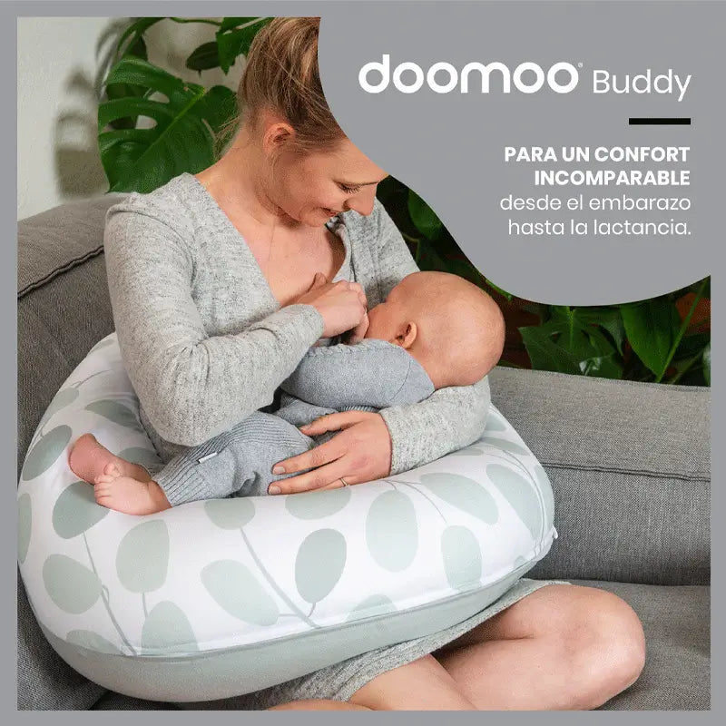 Babymoov Coussin de maternité et d'allaitement Doomoo Buddy Leaves Aquagreen