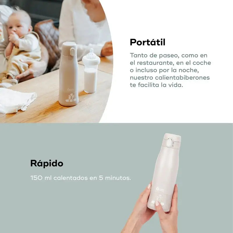 Chauffe-biberon transportable Babymoov avec batterie Moov & Feed Mineral Beige