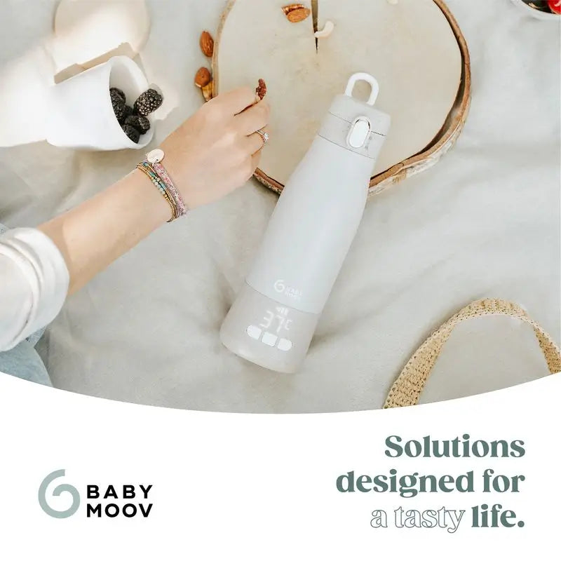 Chauffe-biberon transportable Babymoov avec batterie Moov & Feed Mineral Beige