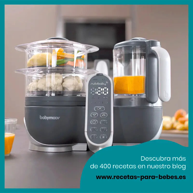 Babymoov Nutribaby (+) Robot culinaire mixeur et cuiseur vapeur gris industriel