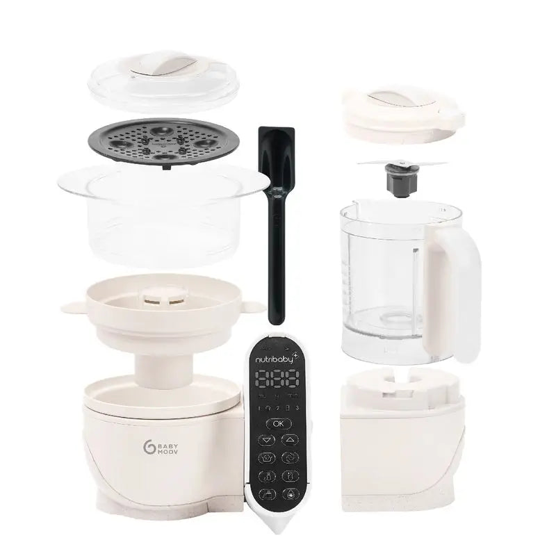 Babymoov Robot de Bébé Multifonction 6-en-1 Nutribaby(+) Mineral Beige