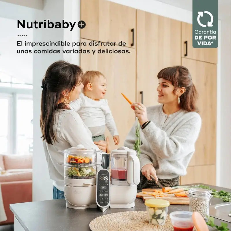 Babymoov Robot de Bébé Multifonction 6-en-1 Nutribaby(+) Mineral Beige
