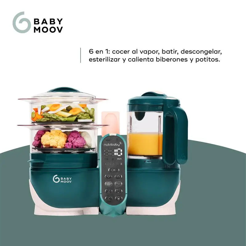 Babymoov Baby Robot Multifonction 6-en-1 Nutribaby(+) Vert Opale