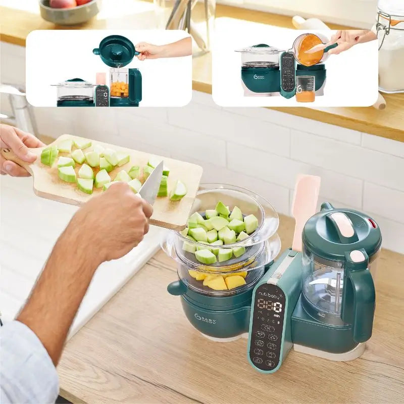Babymoov Baby Robot Multifonction 6-en-1 Nutribaby(+) Vert Opale