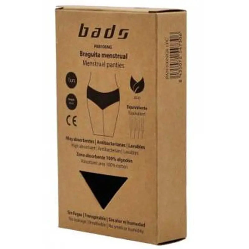 Bads Menstrual Panty Black With Seam Size S.