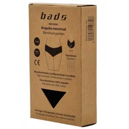 Bads Menstrual Panty Black With Seam Size S.