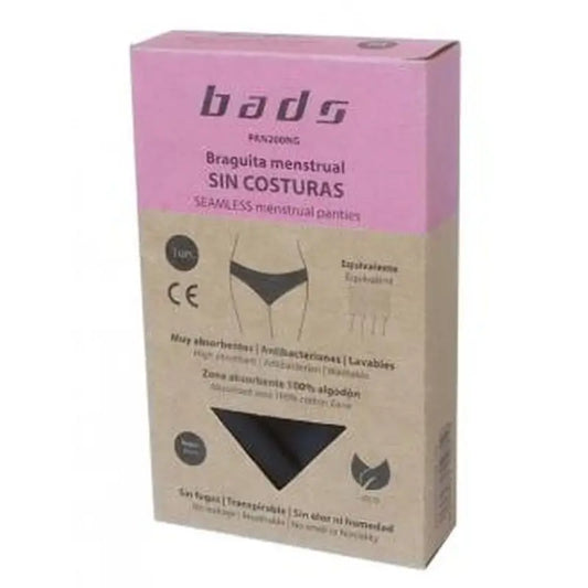 Bads Menstrual Panty Black Seamless Size M.