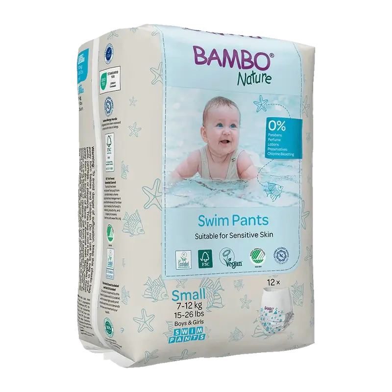 Bambo Nature Water Nappies Size S (7-12Kg), 12 Units