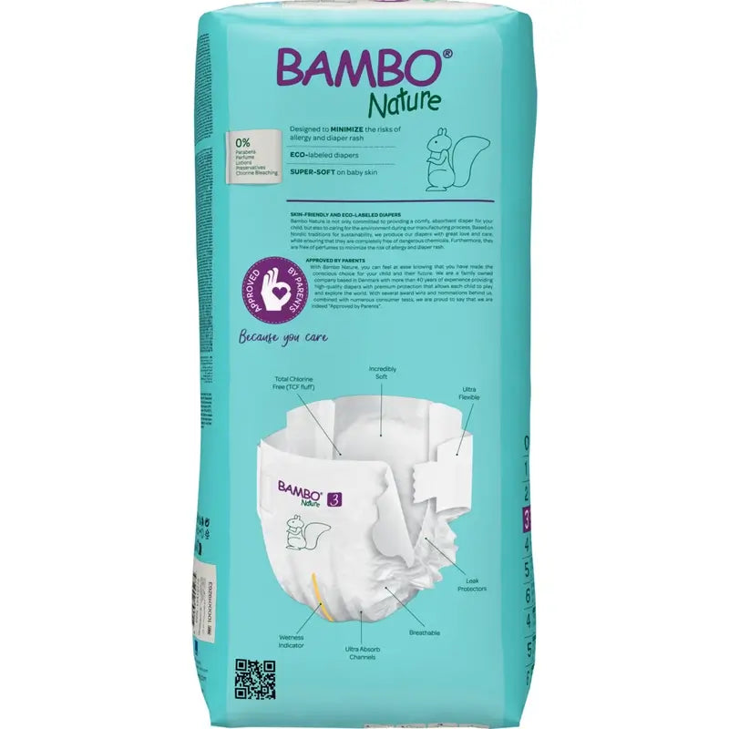 Couches Bambo Nature Taille 3 (4-8 Kg), 52 pcs.