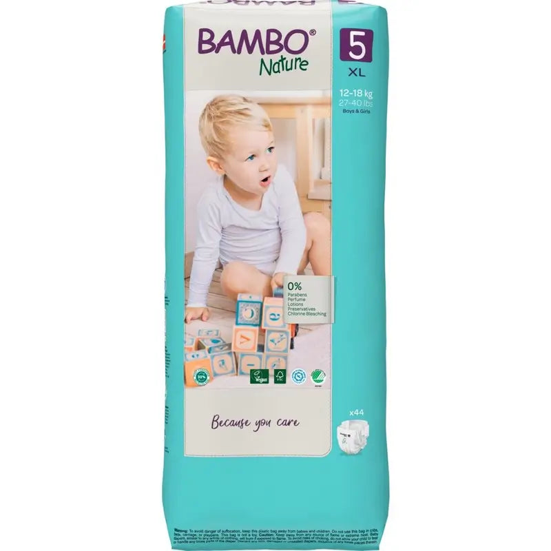 Couches Bambo Nature Taille 5 (12-18 Kg), 44 pièces