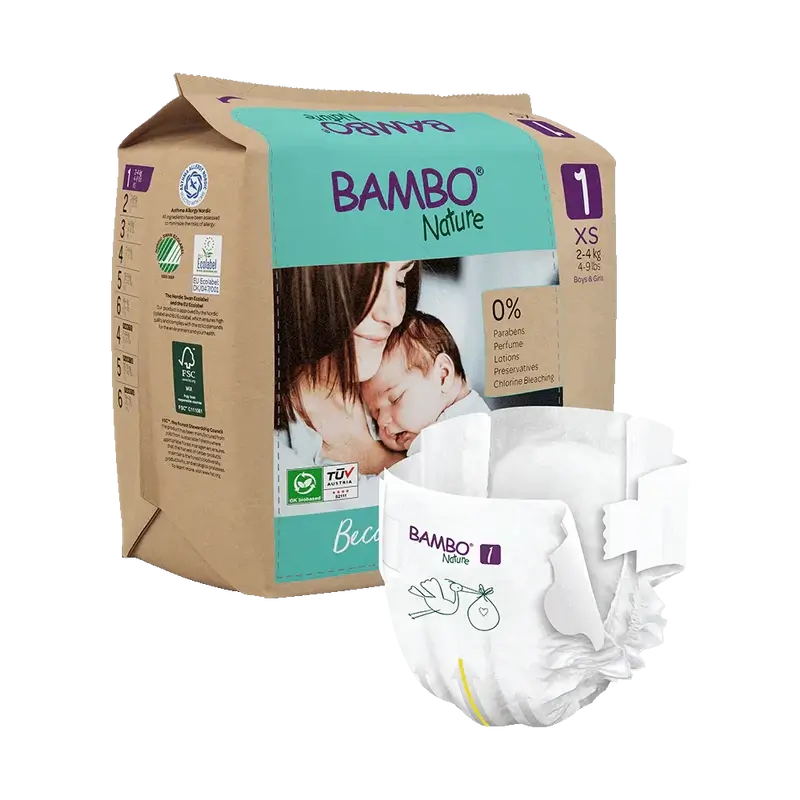Couches Bambo Nature Taille 1 (2-4G), 22 pcs.