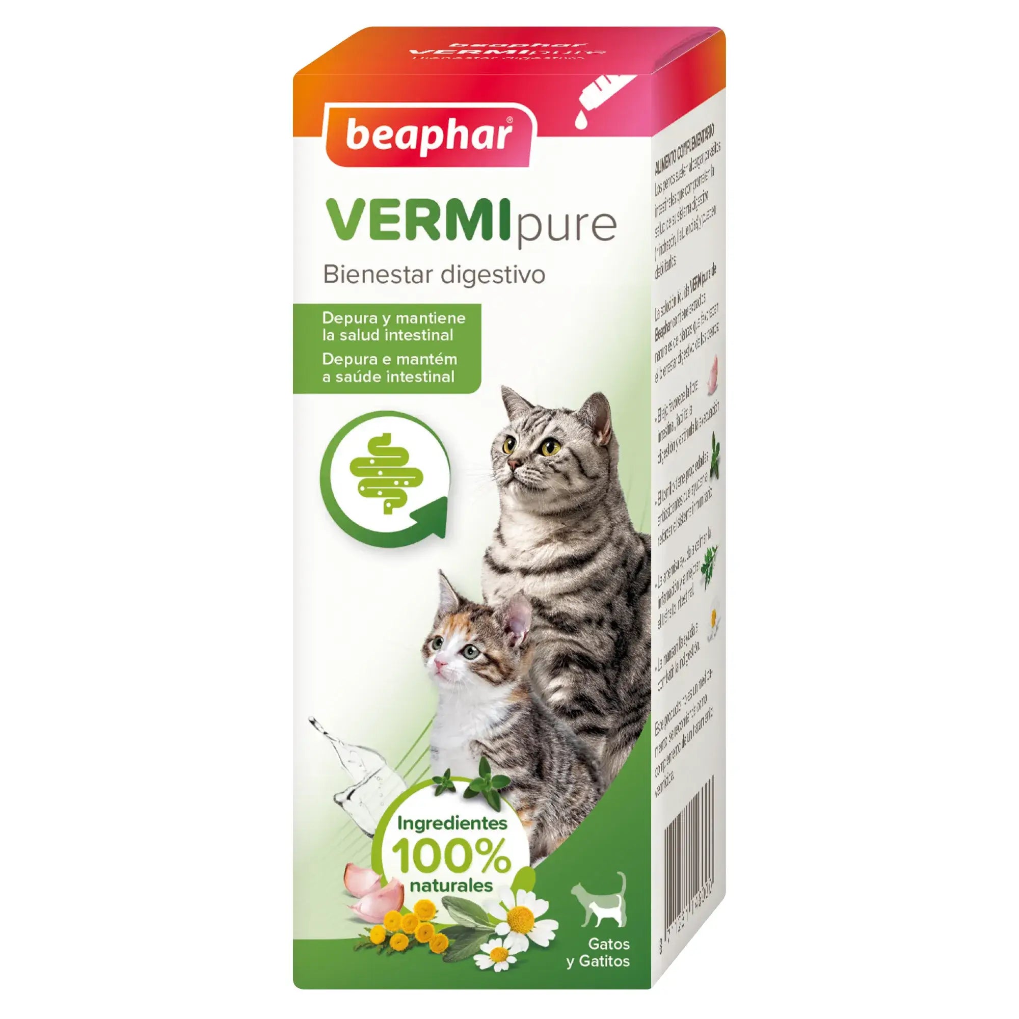 Beaphar Vermipure Natural Solution liquide pour chats, 50 ml