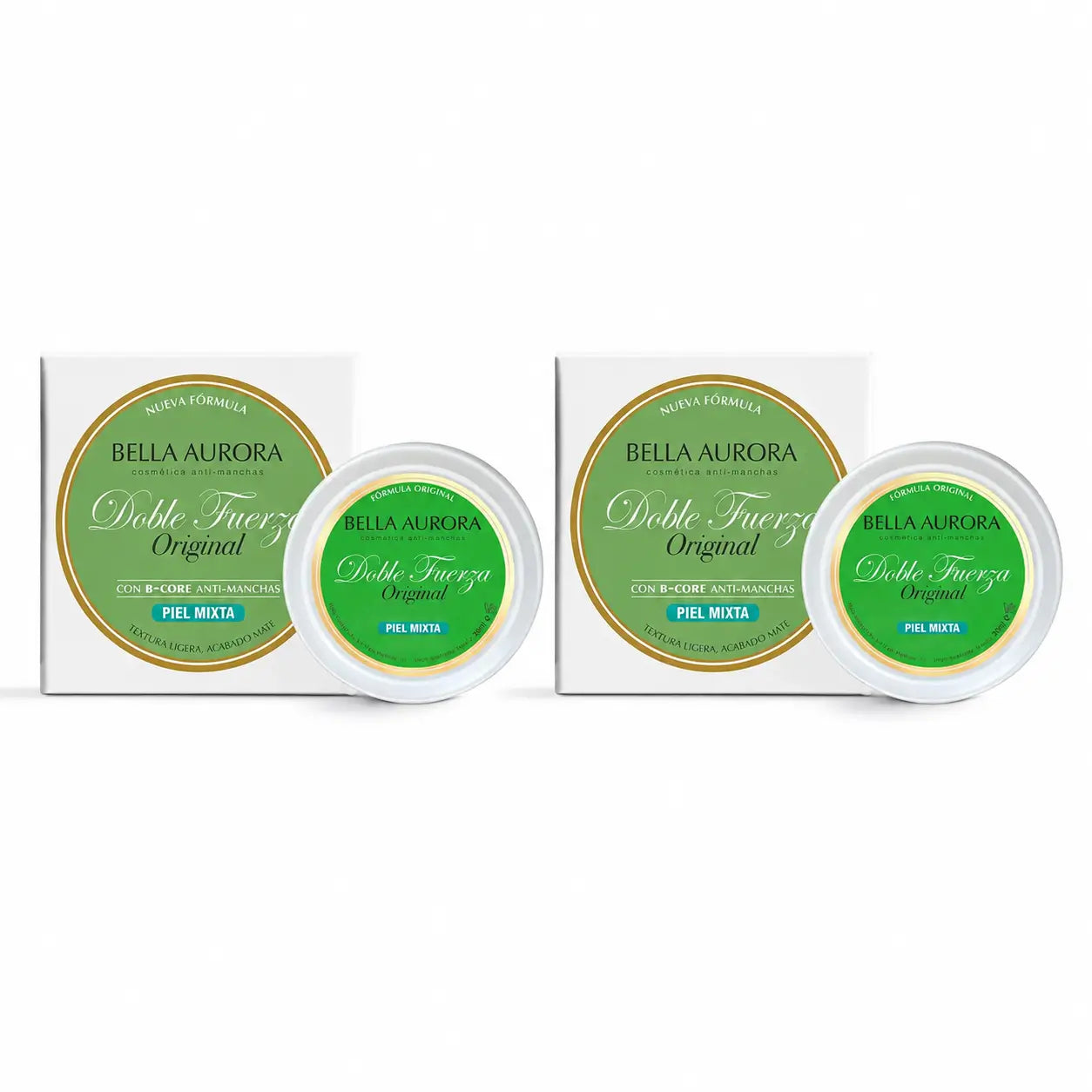 Bella Aurora Double Action Mat Anti-Taches pour Peaux Mixtes, 30 g, lot de 2