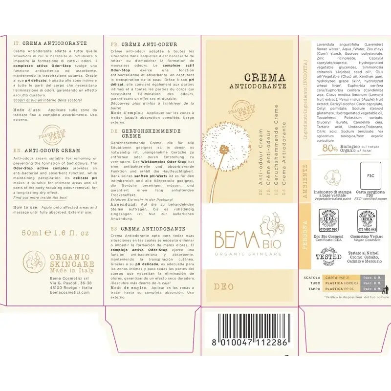 Bema Crème Antiodorante, 50 ml