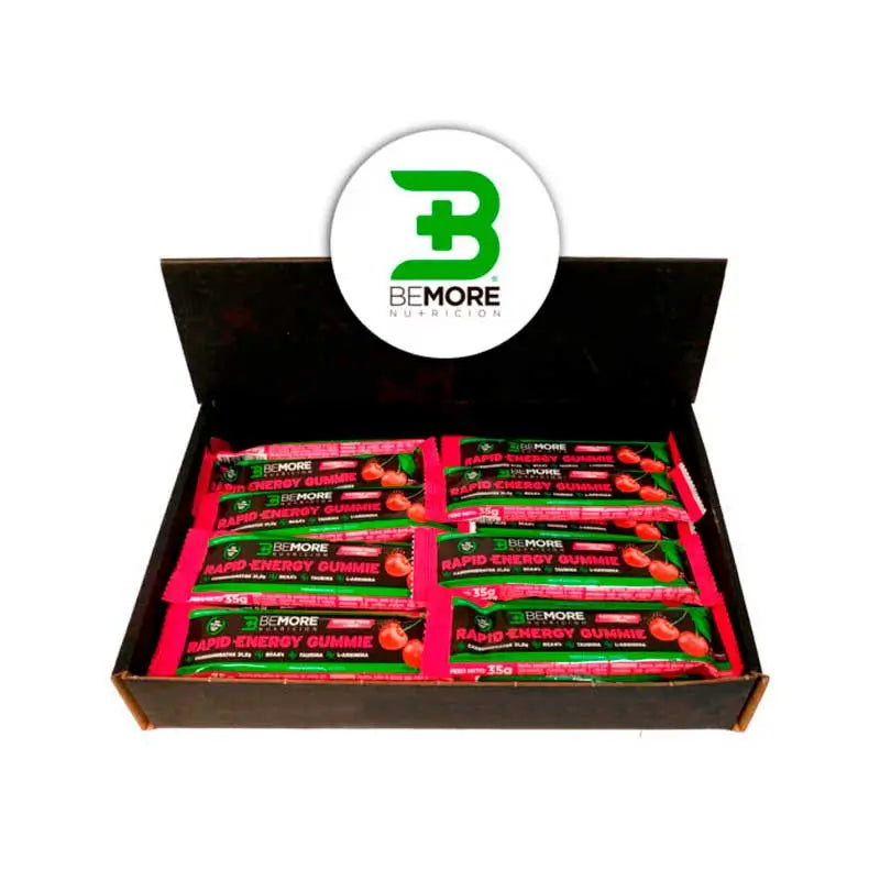 Bemore Nutrition Gummie Bar with Caffeine Cherry Flavour Box 24 units