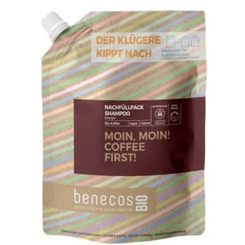 Benecos Energising Shampoo Coffee Refill 1Lt Bio Vegan