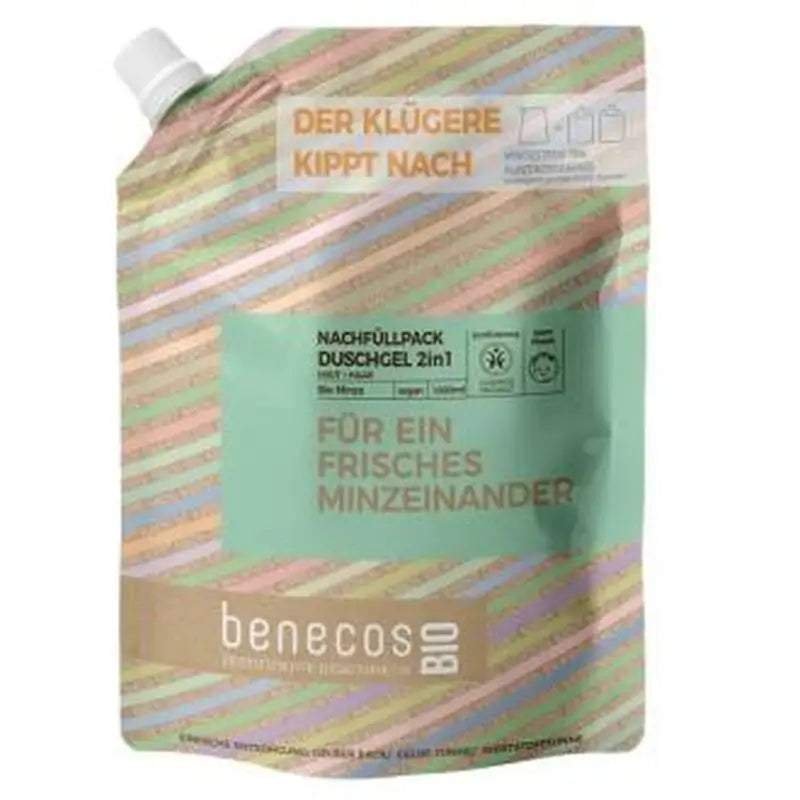 Benecos 2 In 1 Bath Gel Mint Refill 1Lt Bio Vegan