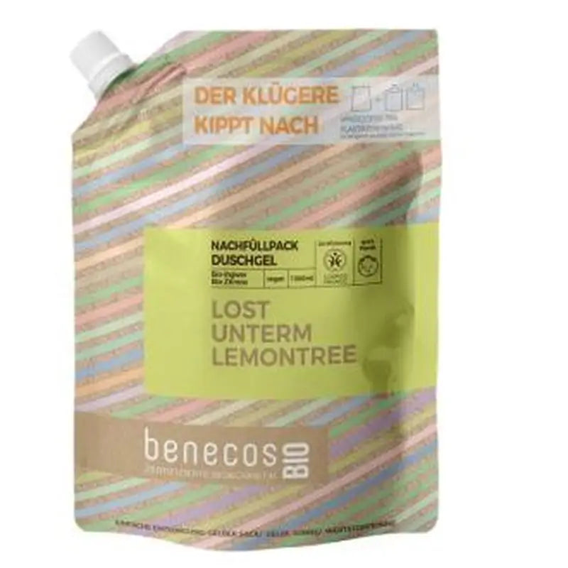 Benecos Ginger & Lemon Bath Gel 1L Organic Vegan Refill
