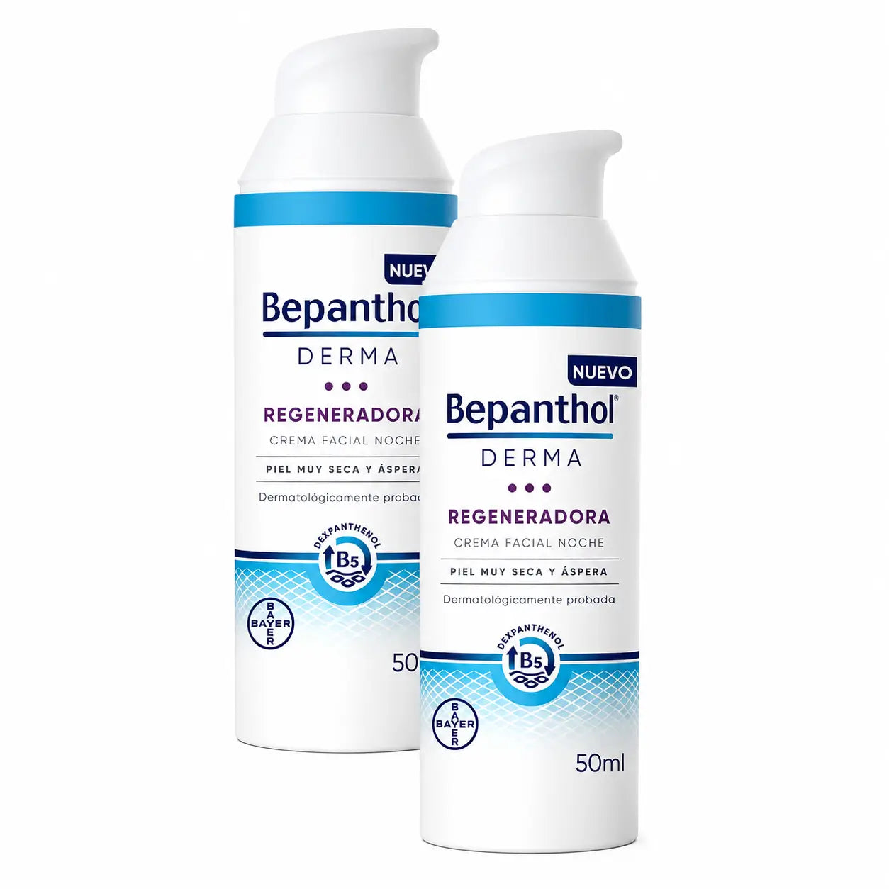 Bepanthol Derma Régénérante - Crème de nuit pour le visage - Lot de 2 x 50 ml