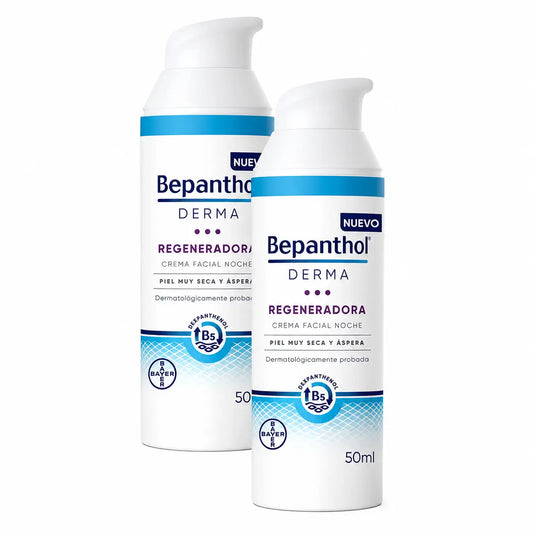 Bepanthol Derma Régénérante - Crème de nuit pour le visage - Lot de 2 x 50 ml