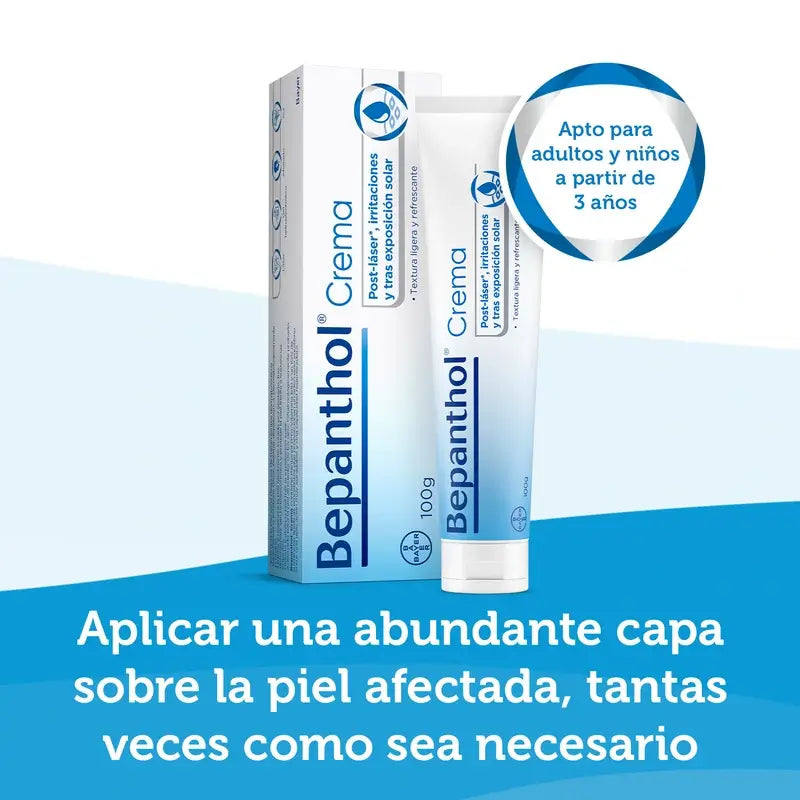 Bepanthol Crème régénératrice post-laser et irritation, 100 gr